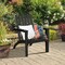 Patio Durable Acacia Wood Adirondack Lounge Armchair with Slatted High Backrest